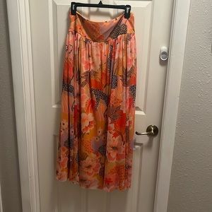 FARM RIO Tropical Floral Print Maxi Skirt